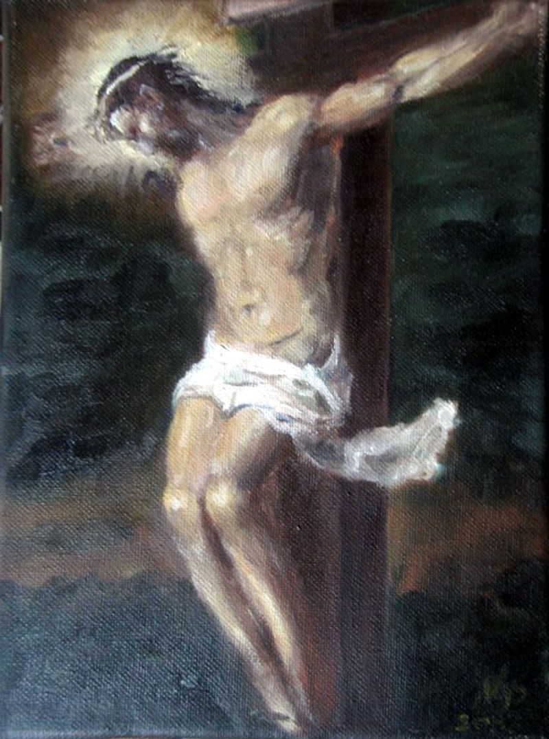 huile christ en croix nicolas pennarun