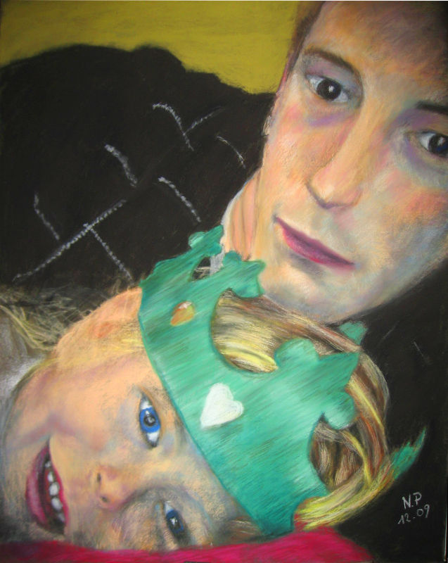 pastel papa et sa fille nicolas pennarun